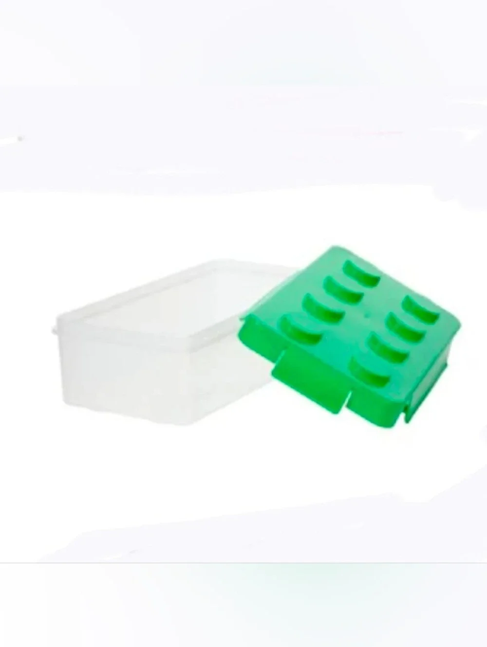 Clear Storage Box with Green Lego Stackable Insert - Home Organization BNIB